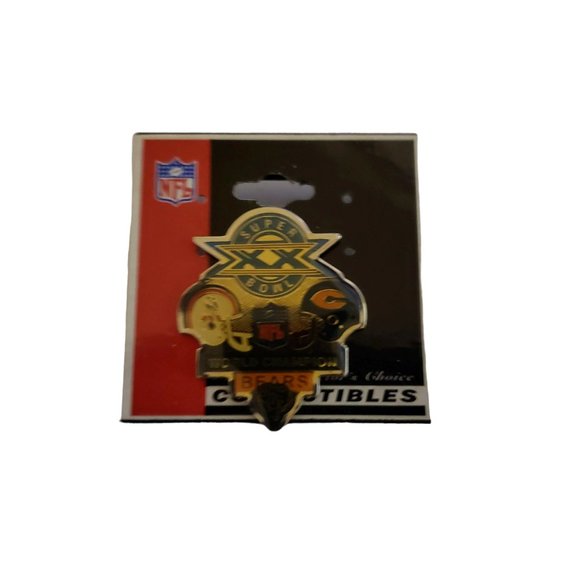 1986 NFL SUPER BOWL XX WORLD CHAMPION BEARS vs PATRIOTS PETER DAVID PIN - Picture 4 of 8